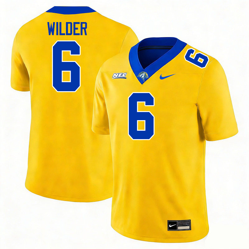 New Haven Chargers #6 Kevonne Wilder College Football Jerseys,Uniforms Stitched-Gold